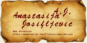 Anastasija Josifljević vizit kartica